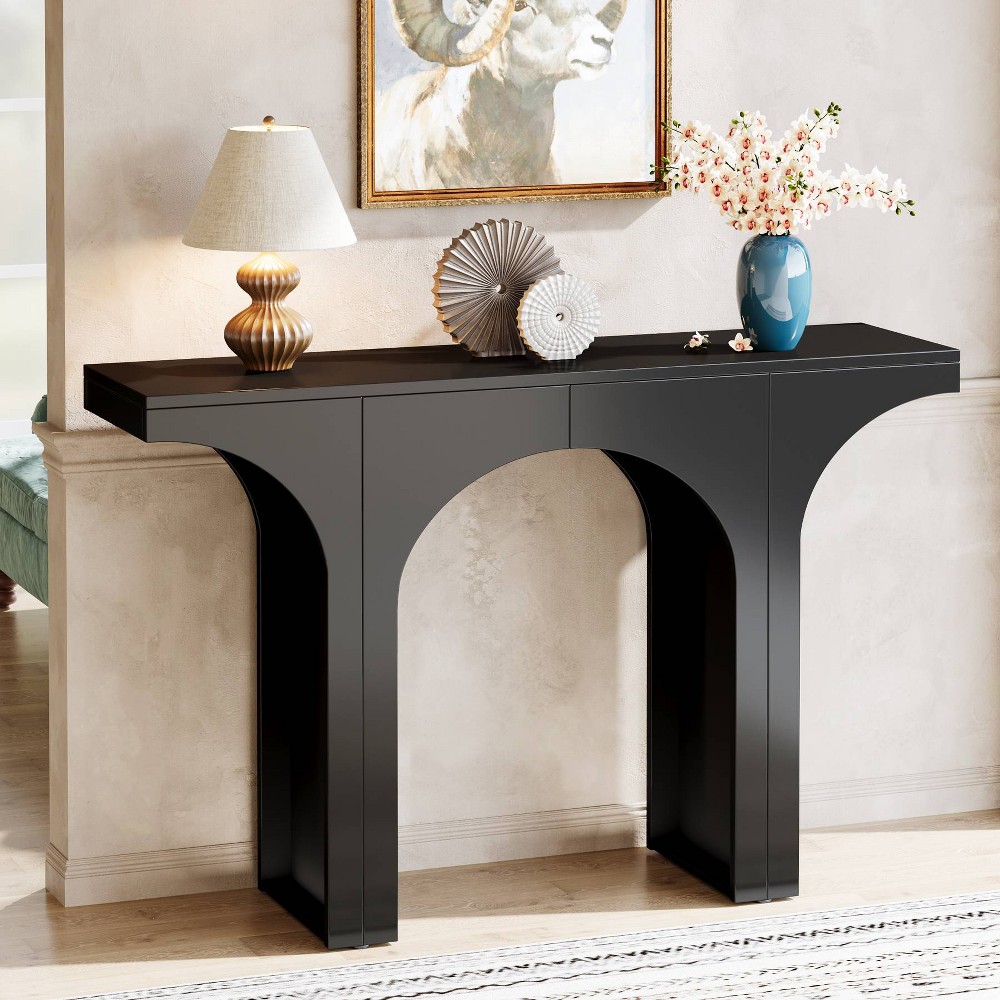 LITTLE TREE 47" Modern Console Table Black