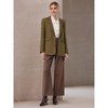 INSPIRE CHIC Women's One Button Notched Lapel Long Sleeve Full Lined Flap Pocket Semi Formal Suit Jacket Blazer - 2 of 4
