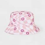 Bucket Hat - Mighty Fine Pink Floral Checkered