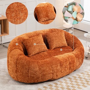 Lyngins Oversized Chenille Bean Bag Chair, Comfort Lounger High Back Lazy Chair, 2-Seater Accent Chair, Couch for Adults and Kids, Soft Lounge Chair - 1 of 4