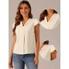 Allegra K Women's Summer Office V-Neck Solid Color Casual Chiffon Ruffle Sleeve Blouse - 2 of 4