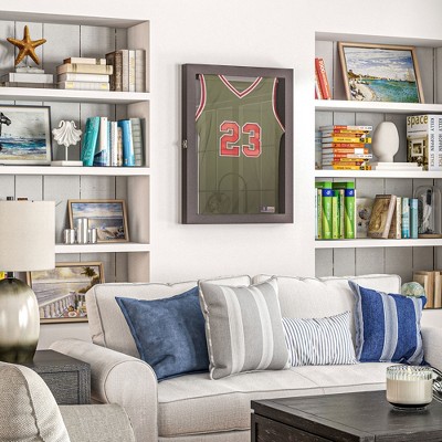 Brown Acrylic Lockable Wall Mounted Jersey Display Case