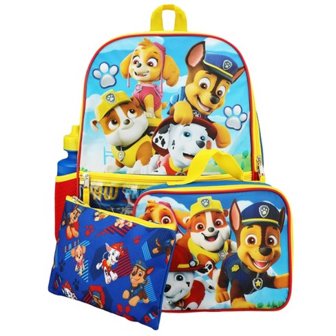 Paw Patrol Backpack Set Kids 5 Piece 16 Backpack Lunchbox Utility Case  Rubber Keychain Carabiner