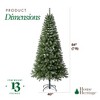 Home Heritage 7 Foot Brighampton Spruce Artificial Christmas Tree with Warm White LED Lights for Seasonal Decorations, Display, and Home Ornamentals - 3 of 4