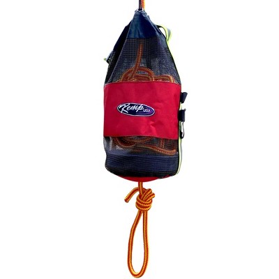 Kemp Throw Bag with 75' Rope - Throwable Flotation Device with Reflective Strap & Self Draining Rope Bag