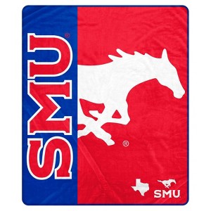 NCAA SMU Mustangs Ultra Soft Tailgate Throw Blanket - 1 of 2