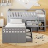 Twin Size L-shaped Loft Bed with 7 Drawers and Full Guardrails - 2 of 4