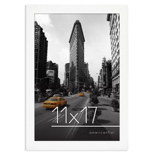 Americanflat 11x17 White Picture Frame, Legal Sized Paper Display. Shatter-Resistant Glass. Hanging Hardware Included - 1 of 4