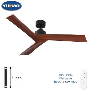 YUHAO 60 in. Indoor Farmhouse Rustic Light Walnut Blades 6-speed Ceiling Fan without Light and Remote Control - 1 of 4