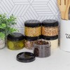 Cornucopia Brands Clear Plastic Jars w/ Black Plastic Lids 6pk; BPA Free for Bathroom, Kitchen, Crafts - image 2 of 4