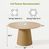 PexFix 46" Round Dining Table for 6 People Modern Pedestal Table with Fluted Cone Base & Wood MDF Top for Small Space Kitchen Dining Room Cafe Natural - 4 of 4