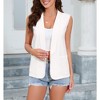 Sleeveless Blazer Vest For Women Open Front Casual Long Cardigan Singal Button Blazer Jacket With Pockets - 3 of 4