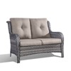 Buenhomino Outdoor Patio Couch Wicker Sofa Loveseat- 2 Seater Rattan Sofa for Outside Patio Garden with Deep Seating and Olefin Cushions - 2 of 4