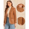 Allegra K Women's Faux Leather Long Sleeve Lapel Collar PU Moto Biker Jacket - 2 of 4