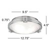 Possini Euro Design Deco Modern Ceiling Light Flush Mount Fixture 12 3/4" Wide Brushed Nickel 2-Light Marbleized Glass for Bedroom Kitchen Living Room - 4 of 4