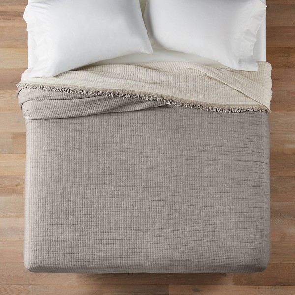 Cubrecama reversible de algodón chambray texturizado - Casaluna™ 3