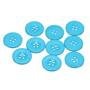 Unique Bargains Resin Craft DIY Round Flat 4-Hole Replacement Sewing Buttons 10 Pcs - 1 of 4