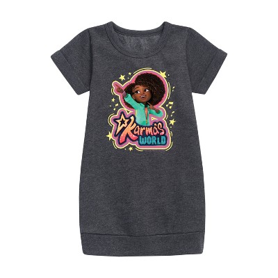 - Karma's World - Karma Art Graphic Short Sleeve Fleece Dress