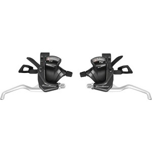 SunRace M406 ST Trigger Brake/Shift Lever Set - 3x7-Speed, For V-Brakes, Black/Silver - 1 of 1