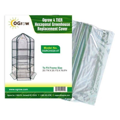 4 Tier Hexagonal Greenhouse Replacement Cover Clear - OGrow