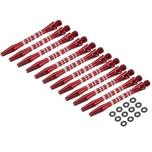 Unique Bargains Medium 2BA Thread Aluminum Dart Shafts with Rubber Rings for Steel Tip 12 Pcs - 1 of 4