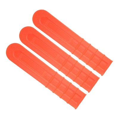 Unique Bargains Plastic Durable Garden Accessories Chainsaw Bar Cover Orange 3 Pcs