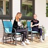 Outsunny Outdoor Glider Chairs with Coffee Table, Patio 2-Seat Rocking Chair Swing with Breathable Sling for Backyard, Garden and Porch - 2 of 4