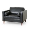 44.75" Faux Leather Sophisticated Club Chair with Birch Wood Legs - 4 of 4