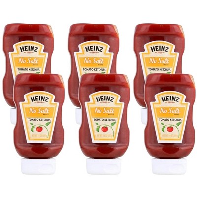 Heinz No Salt Tomato Ketchup - 6 pack, 14 oz