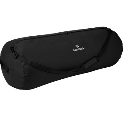 Bear & Bark Large Duffle Bag - Black 36"x14" - 90LB- Canvas Military and Army Cargo Style Carryall Duffel for Men and Woman