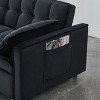 Kumasinova Velvet/Corduroy Couch with Pull-Out Bed,3 in 1 Convertible Loveseat with Backrest&2 Pillows,Sleeper Sofa Bed with Pockets for Living Room - 4 of 4