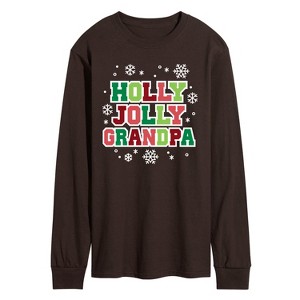 Men's - Instant Message - Holly Jolly Grandpa Long Sleeve Graphic T-Shirt - 1 of 3