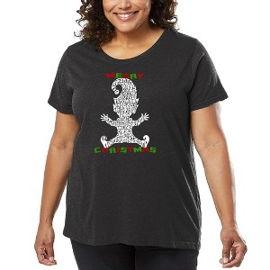 LA Pop Art Christmas Elf - Women's Word Art T-Shirt - 1 of 4