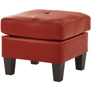 Passion Furniture Newbury Faux Leather Upholstered Ottoman - 1 of 3