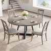 47'' Round Farmhouse-Industrial Dining Table – Wooden Top & Metal Base, Ideal for Home Dining Room & Living Room - 4 of 4