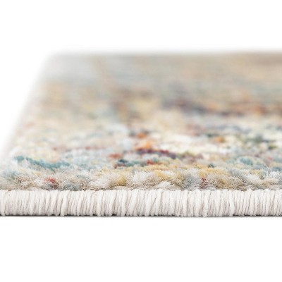 Isabella Ivory and Beige Floral Rectangular Area Rug