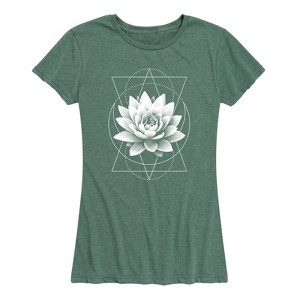 Women's - Instant Message - Lotus Flower Moon Short Sleeve Graphic T-Shirt - 1 of 4