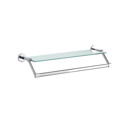 Mounted Glass Shelf with Towel Bar Chrome - Neu Home