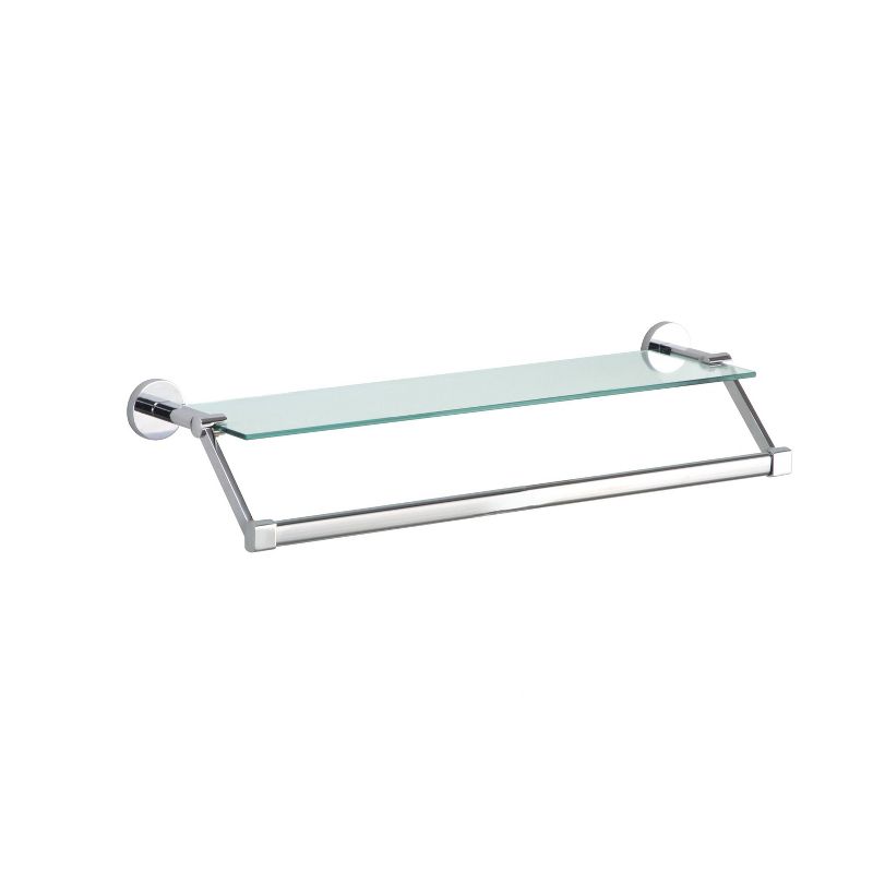 Mounted Glass Shelf with Towel Bar Chrome - Organize It All, 1 of 6