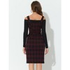 INSPIRE CHIC Women's Bow Tie Waist Vintage Jumper Dress - 3 of 4