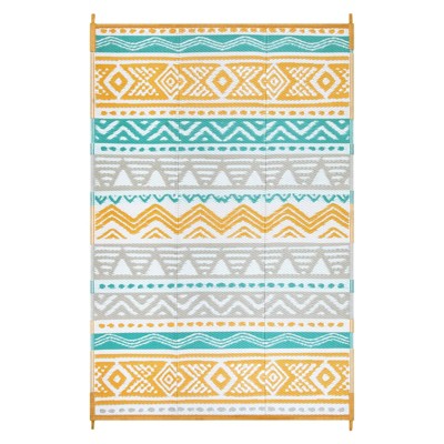 Lahome Waterproof Outdoor Back to College Series Reversible Boho Plastic Straw Mat for Patio,Balcony,Deck
