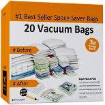 20 Vacuum Sealer Bags ? Compression Bags for Travel Clothes and Blanket Storage ? Airtight Space Saver Bags in 4 Sizes and Pump by Home-Complete