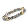 Ross-Simons Italian Sterling Silver and 18kt Bonded Gold Woven Bracelet - 3 of 4