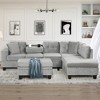 Whisen 105" L-Shaped Modern Sectional with Storage Ottoman & 2 Pillows - 2 of 4