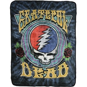 Grateful Dead Steal Your Face Super Soft And Cuddly Fleece Plush Throw Blanket - 1 of 3