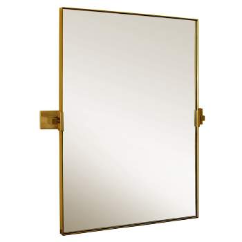 Hamilton Hills Rectangle Mirror with Metal Gold Frame
