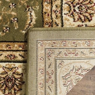 Sage and Ivory Rectangular Synthetic Area Rug