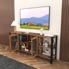 KWPZQEB 70.87" Industrial TV Stand, Farmhouse Rectangle Entertainment Center with 2 Doors & Open Shelves, TV Console Table for Living Room - 2 of 4