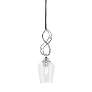 Toltec Lighting Jazz 1 - Light Pendant in  Chrome with 5" Clear Bubble Shade - 1 of 1