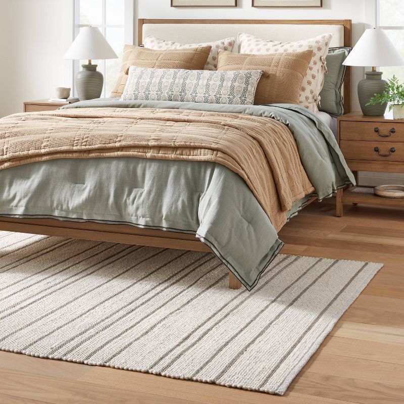 Striped Flat Woven Area Rug Cream - Threshold&#8482; designed with Studio McGee, 3 of 6